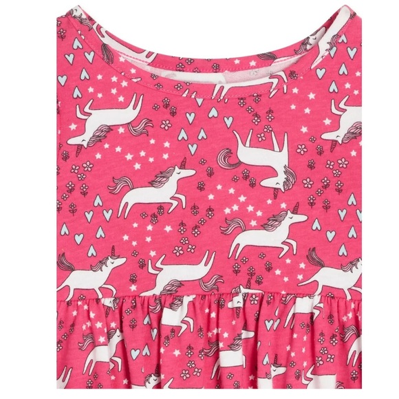 Nwt Wonder Nation Organic baby 18mths Long Sleeve Knit Dress +Pocket  Unicorn - Picture 8 of 10